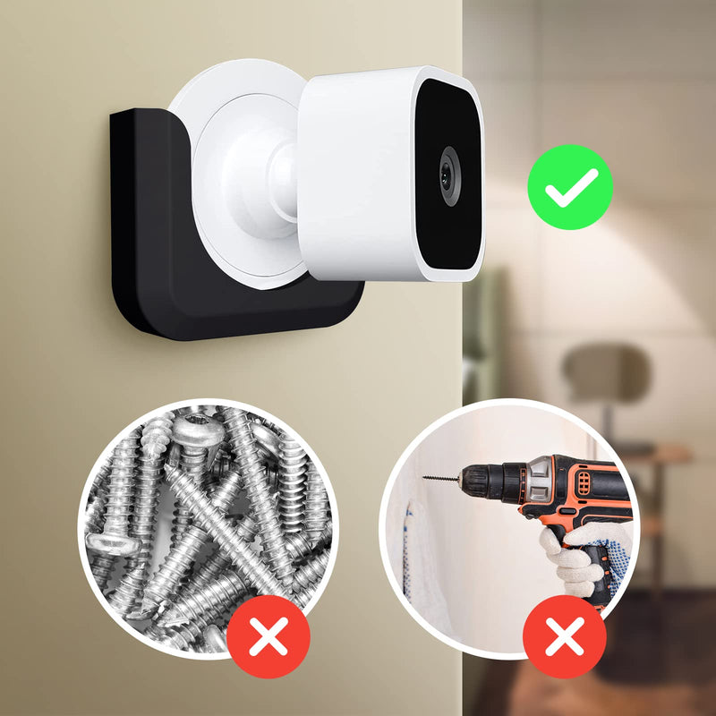 [Australia - AusPower] - Blink Mini Mount, Strong Adhesive Durable Wall Mount Bracket Stand for Blink Mini Indoor Camera, No Drill, No Screws, Decorate Damage-Free, Easy to Install (2 Pack,Black) Black 