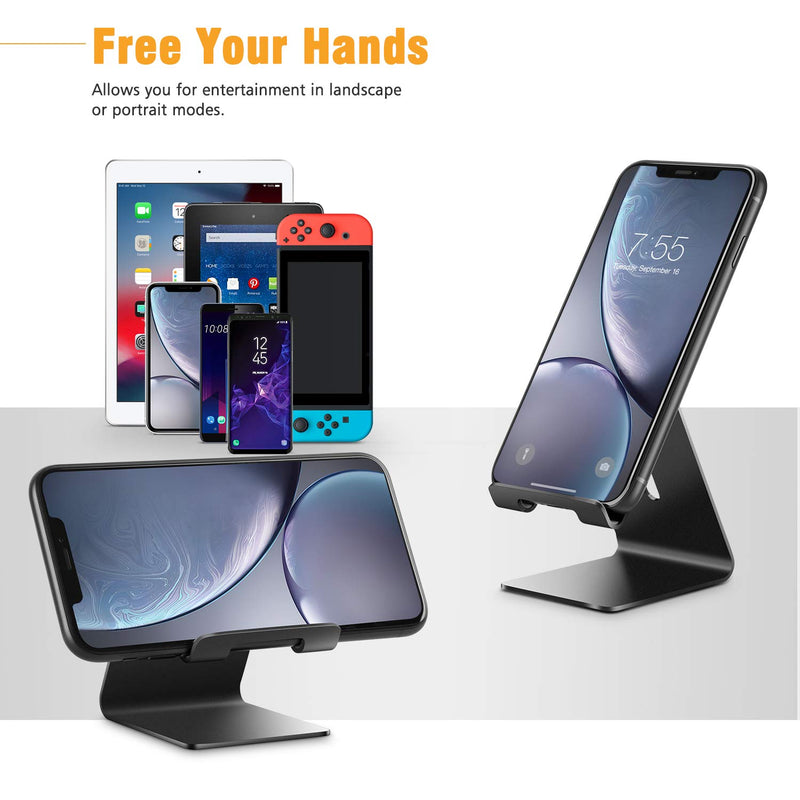 [Australia - AusPower] - ORIbox Cell Phone Stand, Stand for Office Desk, Aluminum Desktop Solid Desk Stand, Compatible with iPhone 12/11 Pro Max XS Max XR X 8 7 6S Plus SE 2020 12 Mini,Samsung Galaxy 