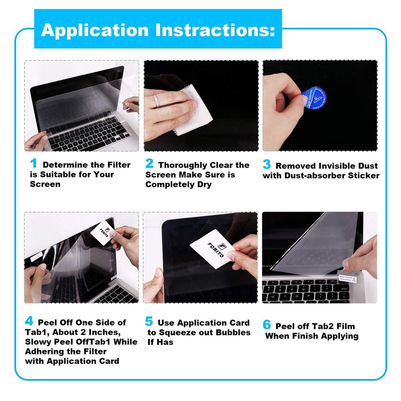 [Australia - AusPower] - 2-Pack F FORITO 15.6 Inch Laptop Anti Glare(Matte) Screen Protector Cover for All 15.6 inch 16:9 Aspect Ratio Screen Laptop, Scratch Proof, Dust-Proof and Fingerprint Resistant 