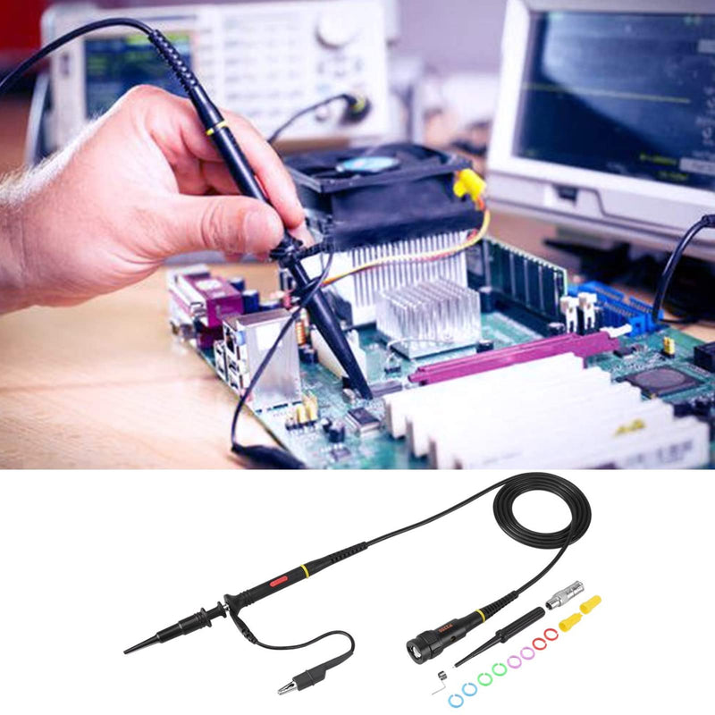 [Australia - AusPower] - 200Mhz Oscilloscope Probe Clip Scope Test BNC End Probe P2200 10X/1X Black with Adjust Tool Kits 