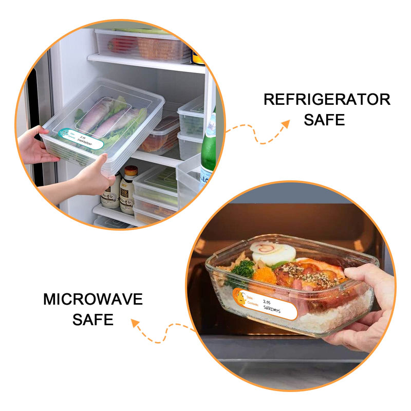 [Australia - AusPower] - Labelebal 1 x 4 Inch Freezer Labels Removable, 512pcs Food Labels Cartoon Waterproof, No Residue Food Storage Labels for for Kitchen, Mason Jar Labels, Bottle Labels to Write On 