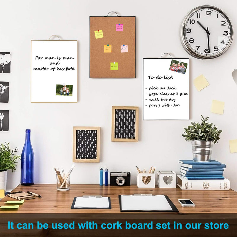 [Australia - AusPower] - Small Dry Erase White Board - 16" X 12" Portable Aluminum Frame Mini Whiteboard with Holder Magnetic Board for Kids to Do List Notepad for Office, Home, Kitchen, School. Gold 