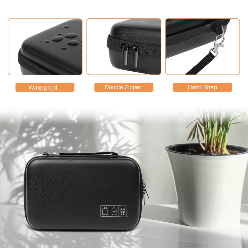 [Australia - AusPower] - MOSISO Electronics Travel Organizer Hard Case Compatible with MacBook Power Adapter, Wireless Mouse,Cable and Accessories, Durable Carrying Storage Bag with Modular Inserts&Cable Tie&Snap Hook, Black 