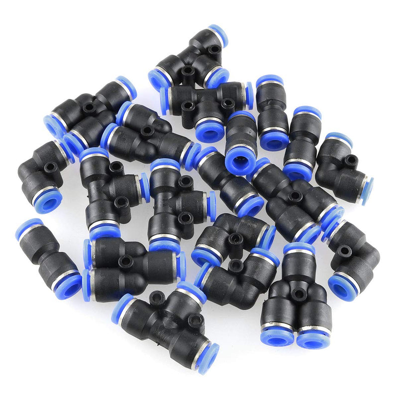 [Australia - AusPower] - DGZZI 20PCS Pneumatic 1/4 Inch/6mm OD Quick Push To Connect Fittings for Air Hose / Tube 5 Spliters+5 Elbows+5 tee+5 Straight 