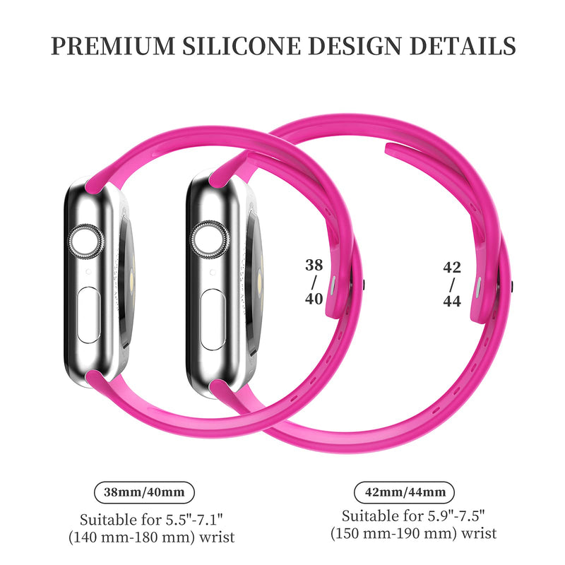 [Australia - AusPower] - Upgrade Bands Compatible with Apple Watch Band 38mm 40mm 41mm for Women Men-Soft Silicone Replacement Sport Watch Strap for iWatch SE Series 7 6 5 4 3 2 1-Smartwatch Band Rose 38 mm/40 mm/41 mm 