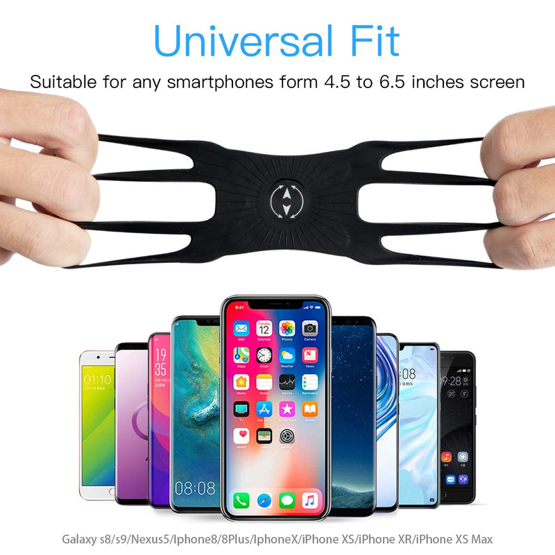 [Australia - AusPower] - 2 in 1 Cell Phone Armband for Running Detachable with Bike Phone Mount Silicone, 360° Rotatable Sports Armband, Universal Cell Phone Holder for Hiking Biking, Use 4 to 6.5 Inch Smartphones (Black) Black 