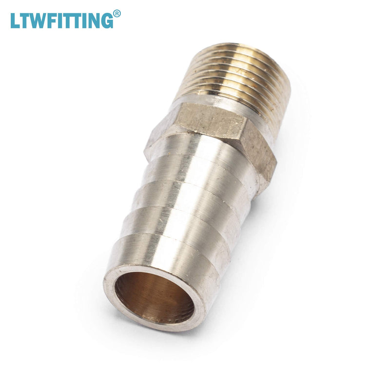 [Australia - AusPower] - LTWFITTING Lead Free Brass Barbed Fitting Coupler/Connector 5/8" Hose Barb x 3/8" Male NPT Fuel Gas Water (Pack of 5) 