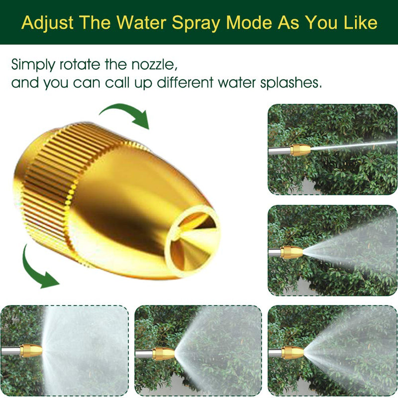 [Australia - AusPower] - Upgrade Water Hose Nozzle Long Rod Garden Hose Nozzle Heavy Duty metal Brass sprayer 360° Rotaing spray gun for car wash, Plants and Lawn,Patio Gardening, Pets Shower Hose Nozzle + Quick Connector 