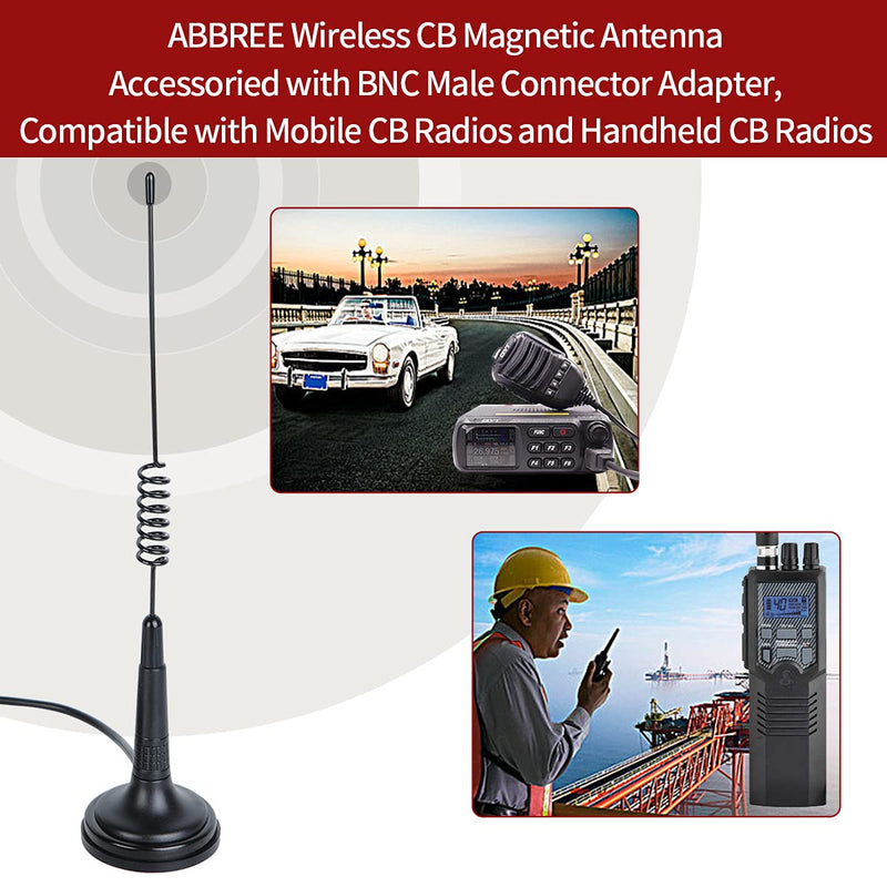 [Australia - AusPower] - ABBREE 13Inch CB Antenna 27MHz for Handheld CB Radio Full Kit with PL-259 Connector Mobile/Car Radio Antenna Equipped with BNC Male for Midland Cobra Uniden Maxon President Car CB Radio PL-259 Male +BNC Male 