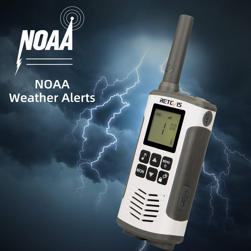 [Australia - AusPower] - Retevis RT45 Walkie Talkies Rechargeable,Long Range 2 Way Radio for Adults,NOAA Weather Alert 22CH,with 1000mAh AA Batteries,Two Way Radio for Camping Hiking Outdoor (2 Pack) 