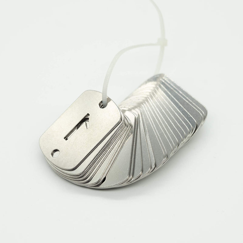 [Australia - AusPower] - StayMax Rectangular Hollowed Stainless Steel Number Tags Key Tags with Two Holes (1-10) 1-10 