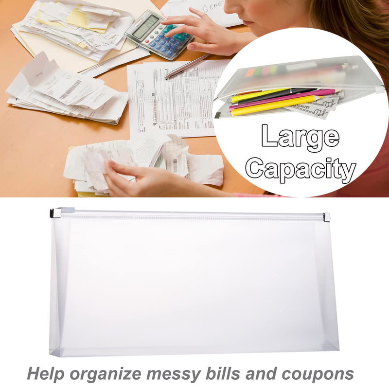 [Australia - AusPower] - FJCA Plastic Envelopes with Zipper, 5 x 10 Clear Poly Envelope Folder for Money Receipts Coupons Bills, 20 Packs 20pcs-clear 