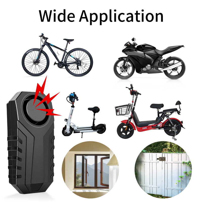 [Australia - AusPower] - Cruxer Bike Alarm with Remote, Wireless Vibration Motion Sensor Motorcycle Alarm,Anti-Theft Bicycle Alarm System Loud 113dB Burglar Vehicle Accessories for Mountain Bike Electric Scooter Trailer 