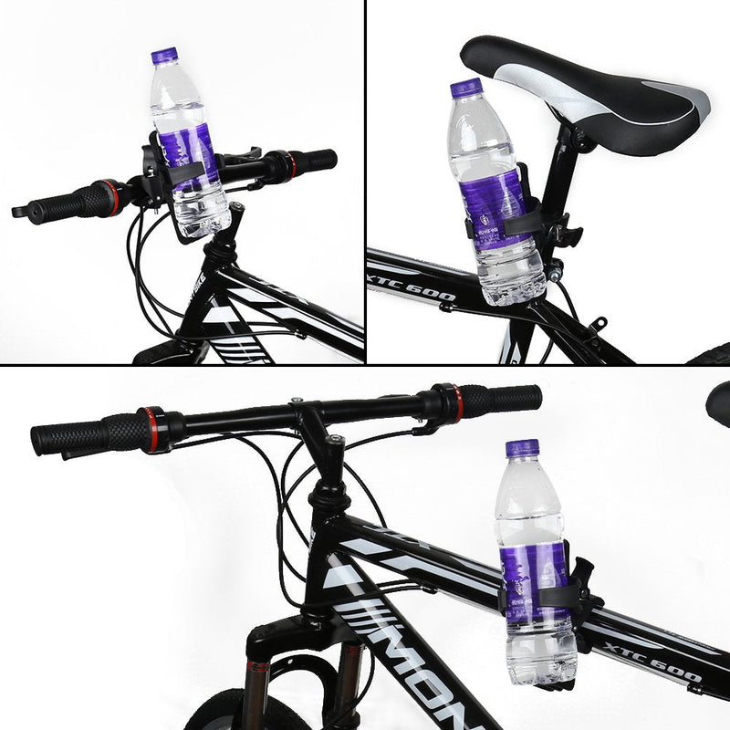 [Australia - AusPower] - Accmor Bike Water Bottle Holder No Screws, Universal Bike Cup Holder, 360 Degree Rotating Bike Water Bottle Cage, Water Bottle Holder for Bike Stroller Walker, 2 Pack Black 