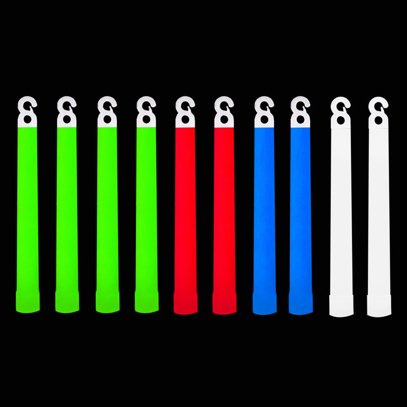 [Australia - AusPower] - (10 Pack) 12 Hour Duration Military Chemical Light Sticks Multi Color Green | Red | White | Blue | for Emergency Kits | Survival & Camping | Hurricane & Disasters 