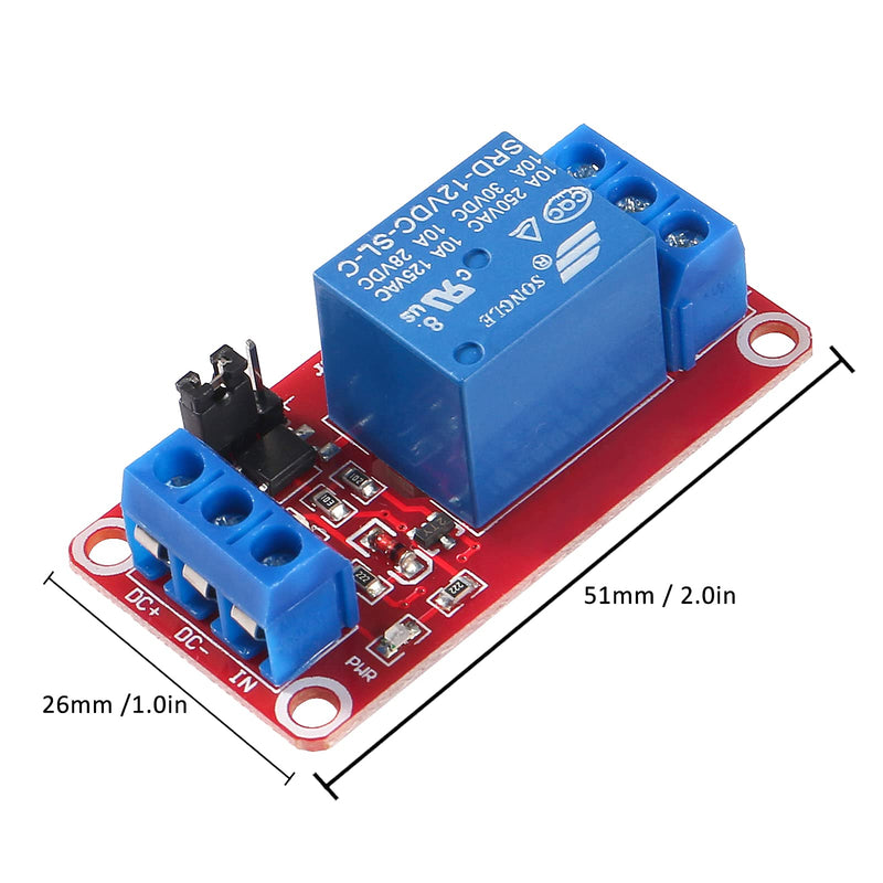 [Australia - AusPower] - AEDIKO 4pcs Relay Module DC 12V Relay Board 1 Channel with Optocoupler Isolation Support High or Low Level 