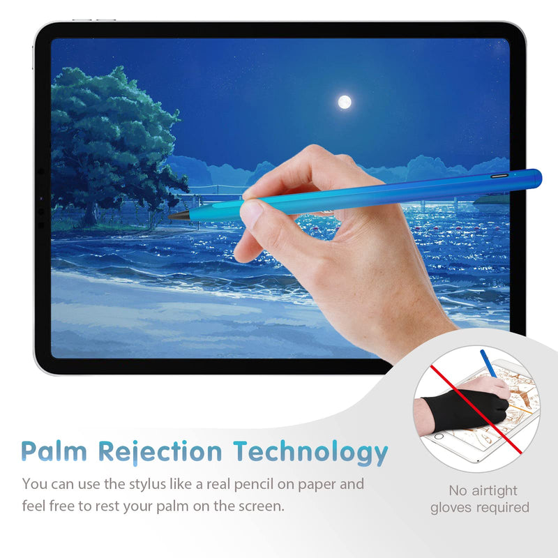 [Australia - AusPower] - Stylus Pencil for Apple iPad (2018 and Later), Palm Rejection, Magnetic Adsorption & Tilt Detection for iPad Pro (11/12.9 Inch), iPad 6th/7th/8th Gen, iPad Air 3rd/4th Gen, iPad Mini 5th Gen(Cyan) bronze 