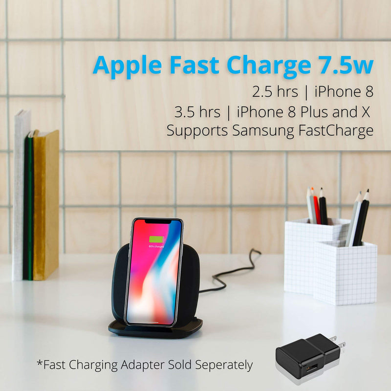 [Australia - AusPower] - ZENS Wireless Charger Stand, Apple Optimized, Adjustable Qi Charging Pad Features Ultra Fast 15W Base, Supports Samsung Fast Charge and Apple Fast Charge 