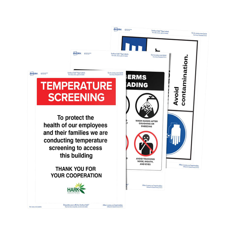 [Australia - AusPower] - Avery Surface Safe Safety Sign Labels, Printable, Cleanly Removable, Water Resistant, 7 x 10, 15 Pack (61515) 7" x 10" White 
