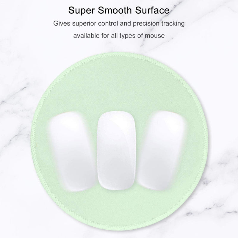 [Australia - AusPower] - Hsurbtra Mouse Pad, Premium-Textured Small Round Mousepad 8.7 x 8.7 Inch Pink, Stitched Edges Anti-Slip Waterproof Rubber Mouse Mat, Pretty Cute Mouse Pad for Office Home Gaming Laptop Men Women Kids Lake Green 