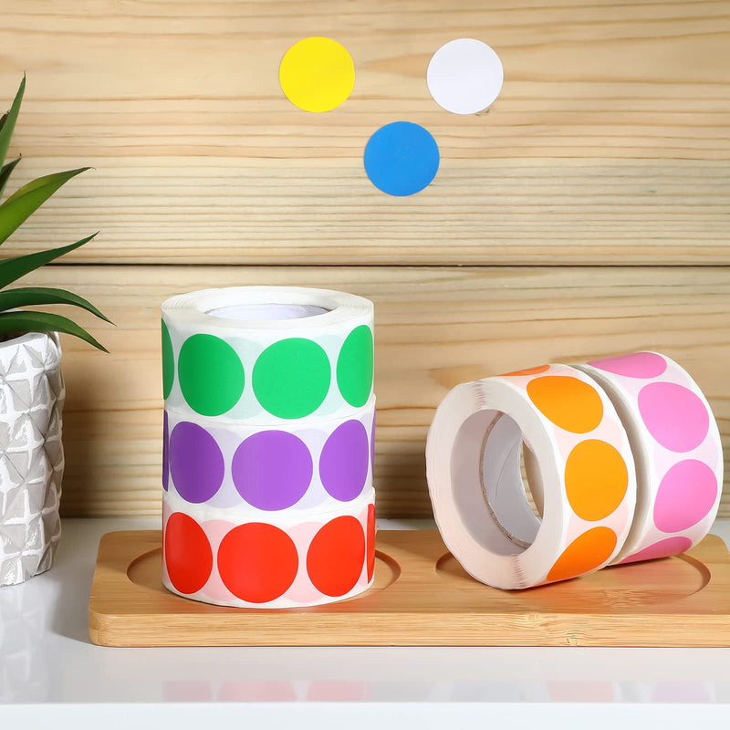 [Australia - AusPower] - Geyee 4000 Pieces Removable Color-Code Dot Stickers 1 Inch Circle Dots Stickers Round Inventory Label Rolls for Office Inventory Control, 500 Pieces/ Roll, 8 Colors (Classic Colors) Classic Colors 