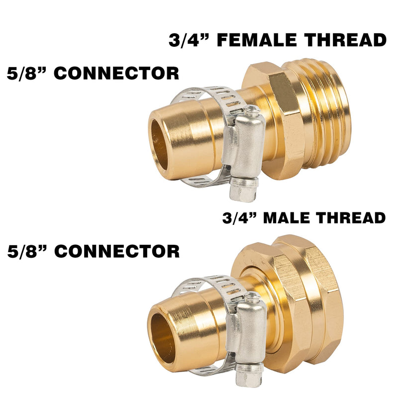 [Australia - AusPower] - Hourleey Garden Hose Repair Connector with Clamps, Fit for 3/4" or 5/8" Garden Hose Fitting, 4 Set 4-Set 