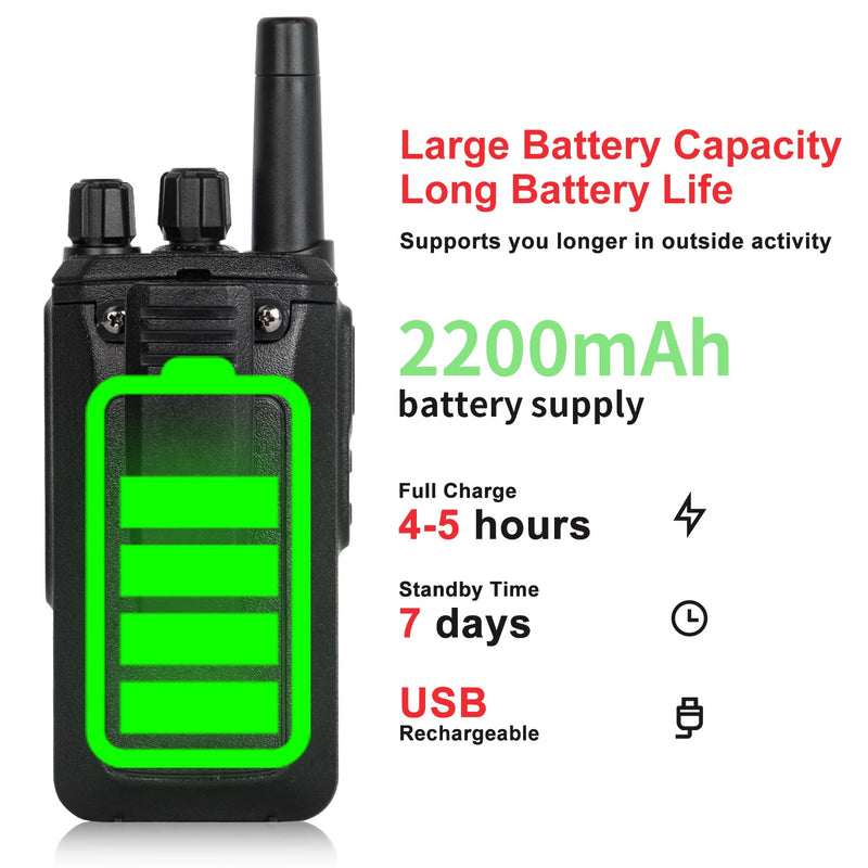 [Australia - AusPower] - TIDRADIO TD-777S Two Way Radios 2200mAh 2 Way Radio Long Range Walkie Talkies 22CH USB Rechargeable VOX Security Walkie Talkies for Adults for Business(2 Pack) 2 Pack without Earpiece 