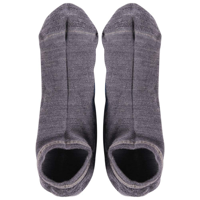 [Australia - AusPower] - Athletic Running Socks, ZEALWOOD Unisex Merino Wool Anti-blister Cushion Hiking Socks,1/3 Pairs 3xgrey-no Show Large 