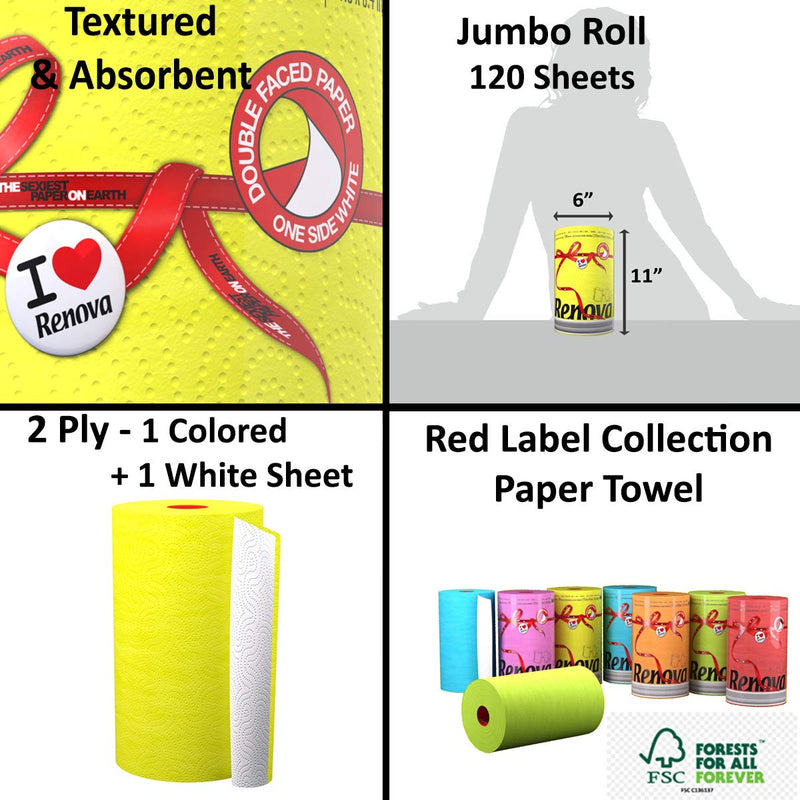 [Australia - AusPower] - Renova 2 Ply Double Faced Red Label Paper Kitchen Towel, Yellow 
