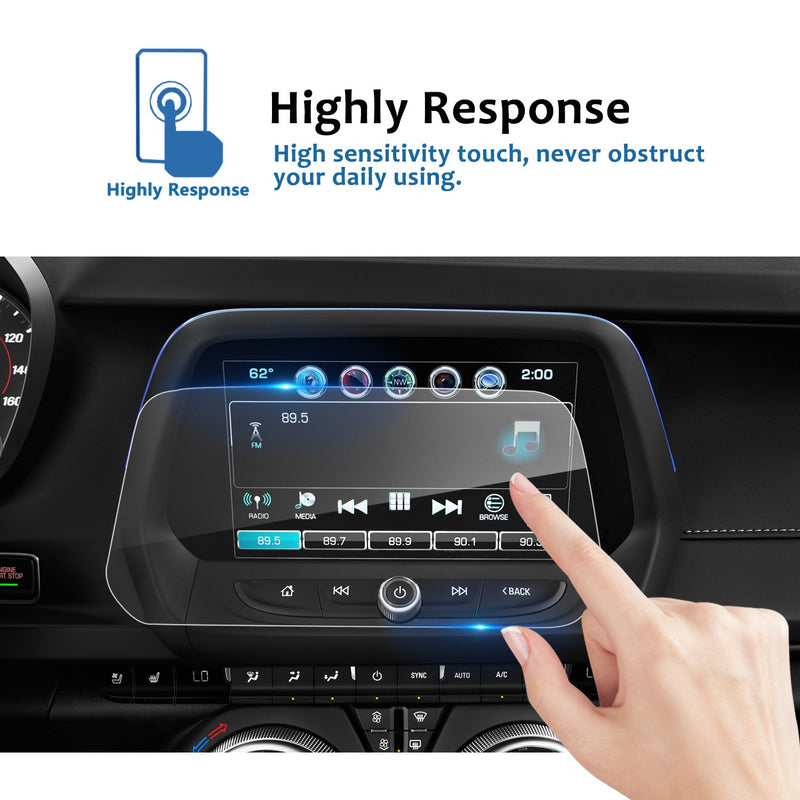 [Australia - AusPower] - LFOTPP Car Navigation Screen Protector for 2016-2022 Chevrolte Camaro 8 Inch, Tempered Glass 9H Hardness Car Infotainment Stereo Display Center Touchscreen Protective Film 