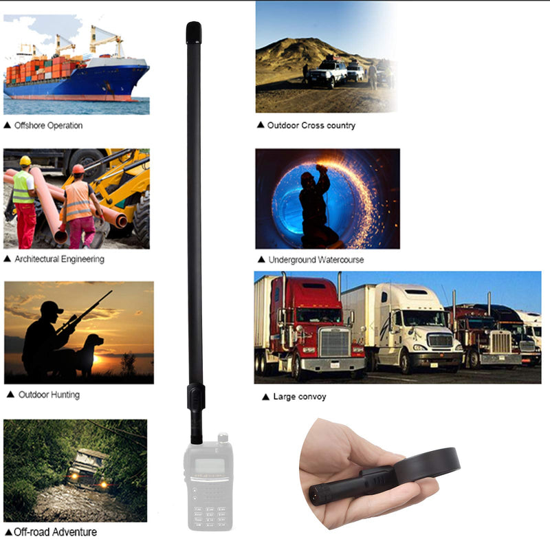 [Australia - AusPower] - HYS SMA Male Base 19.8inch HT Antenna, CS Tactical Foldable 2m/70cm Walkie Talkie Antennas for TYT MD-UV380 YAESU VX-6R Yaesu FT50RH FT60 Kenwood TH-D74(Black) 