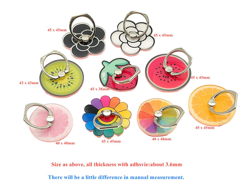 [Australia - AusPower] - Crystal Flower Fruit Shape Ring Stent 360°Rotation Finger Ring Grip Cell Phone Ring Holder Stand (Strawberry) Strawberry 