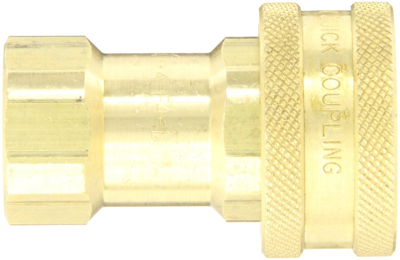 [Australia - AusPower] - Dixon Valve 4HF4-B Brass ISO-B Interchange Hydraulic Fitting, Coupler, 1/2" Coupling x 1/2" - 14 NPTF Female Thread 