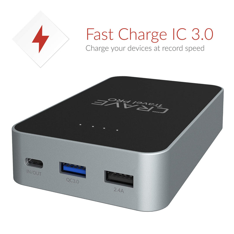 [Australia - AusPower] - Crave Travel PRO Power Bank with 13400 mAh [Quick Charge QC 3.0 USB + Type C with PD] Portable Battery Charger 