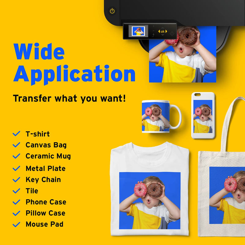 [Australia - AusPower] - Sublimation Paper - Heat Transfer Paper 100 Sheets 8.3" x 11.7" 105 gsm for Any Epson HP Canon Sawgrass Inkjet Printer with Sublimation Ink for T shirt Mugs DIY A4 size A4 105g 
