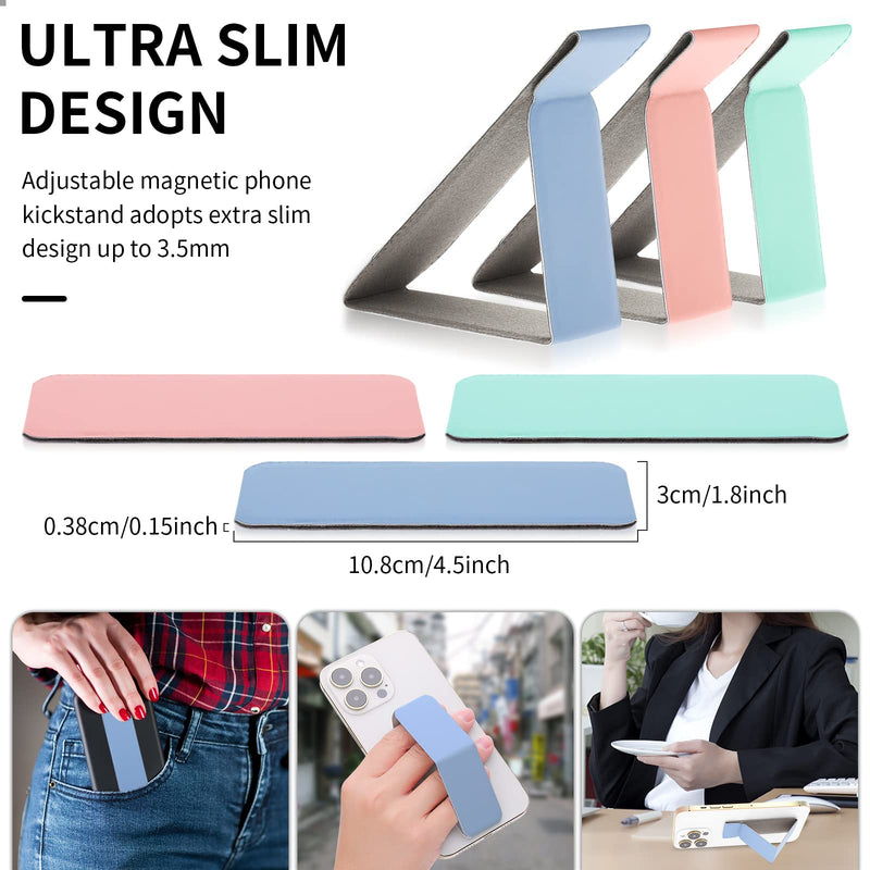 [Australia - AusPower] - cobee 3 Pack Cell Phone Kickstand, Multi-Angle Kickstands, Horizontal & Vertical Phone Stand, Ultra Slim Phone Stand Stick on Phone Kickstand Holder for Most Smartphones(Pink, Green, Blue) Pink, Green, Blue 