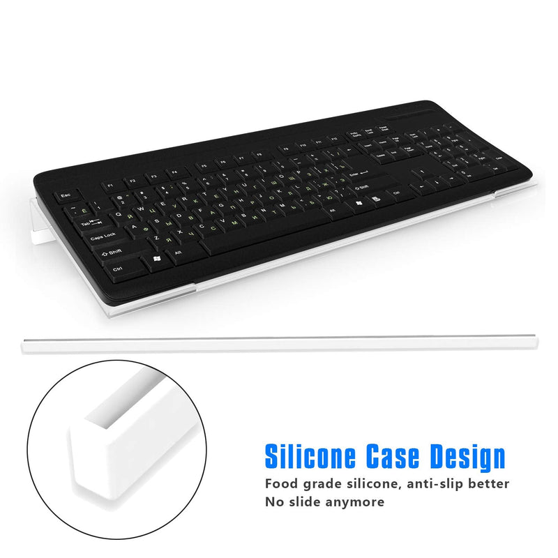 [Australia - AusPower] - Richboom Clear Acrylic Tilted Computer Keyboard Holder for Easy Ergonomic Typing, Upgraded Version, Keyboard Stand with Silicone Anti-Slip Case for Office Desk, Home, School, Clear 