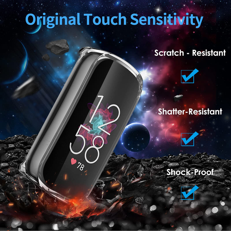 [Australia - AusPower] - NANW 3-Pack Screen Protector Case Compatible with Fitbit Luxe, Soft TPU Plated Bumper Full Cover Protective Cases for Luxe Smartwatch [Scratch-Proof](Clear/Clear/Clear) Clear/Clear/Clear 