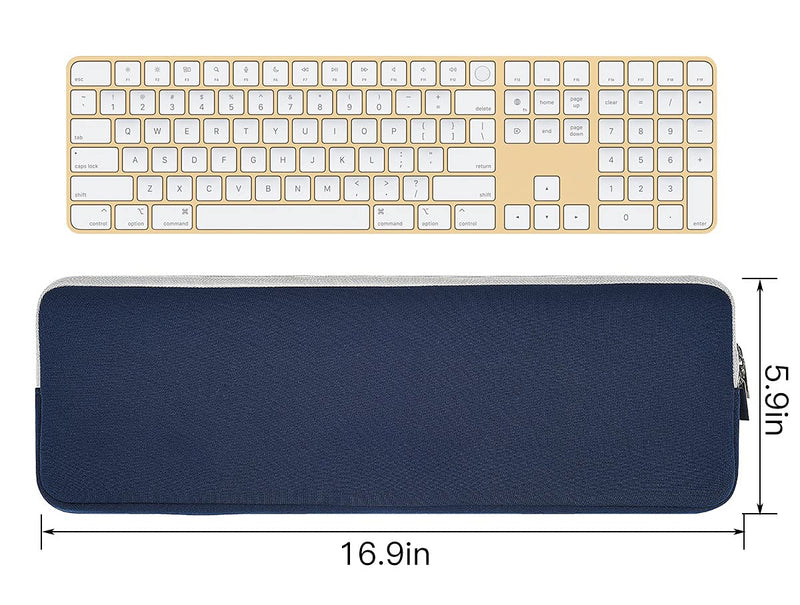 [Australia - AusPower] - Keyboard Case Sleeve Bag for 2022 Mac Studio/Apple iMac 24 inch 2021 Magic Wireless Keyboard with Touch ID and Numeric Keypad A2520/Magic Keyboard MQ052LL/A A1843, Magic Keyboard Protector-Navy Blue Magic Keyboard with Numeric Keypad Navy Blue 