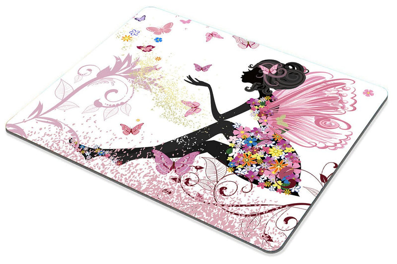 [Australia - AusPower] - Smooffly Butterfly Girl Mouse Pad,Pink Butterfly Beautiful Girl Non-Slip Rubber Mouse pad Gaming Mouse Pad SM-11 
