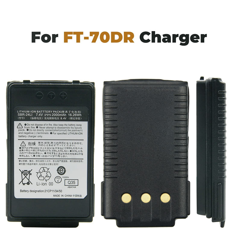 [Australia - AusPower] - 7.4V 2000mAh SBR-24Li Battery for YAESU FT-70D FT-70DR FT-70DS Two Way Radios Replacement Li-ion Battery 