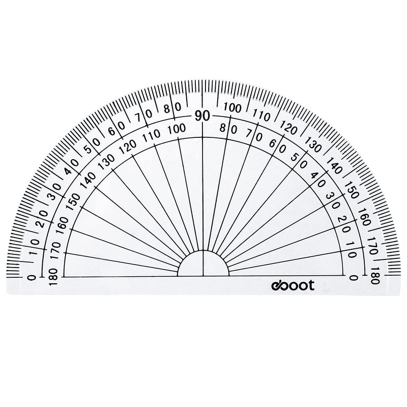 [Australia - AusPower] - eBoot 50 Pack Math Protractors Plastic Protractor 180 Degrees, 4 Inches, Clear 