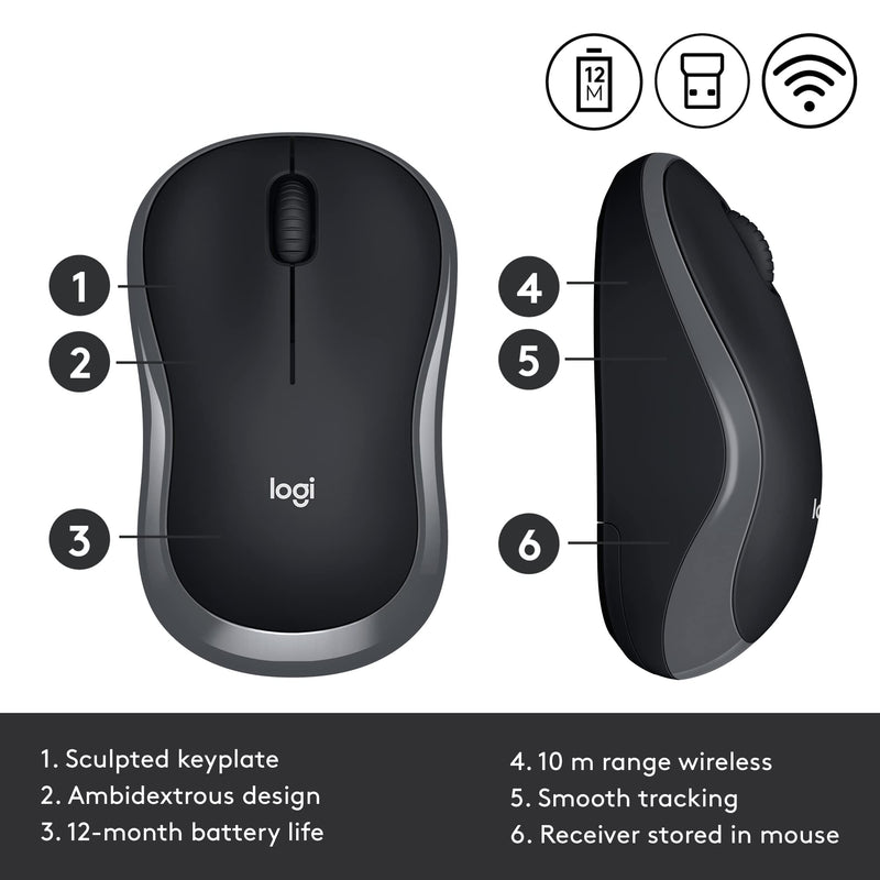 [Australia - AusPower] - Logitech 910-002235 Wireless Mouse M185 