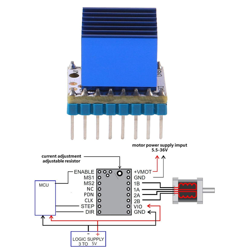 [Australia - AusPower] - ALMOCN 4 Pack TMC2208 V1.2 3D Printer Stepper Driver Module with Heat Sink Screwdriver for 3D Printer Controller Mother Boards Reprap Ramps 1.4 4PCS TMC2208 V1.2 