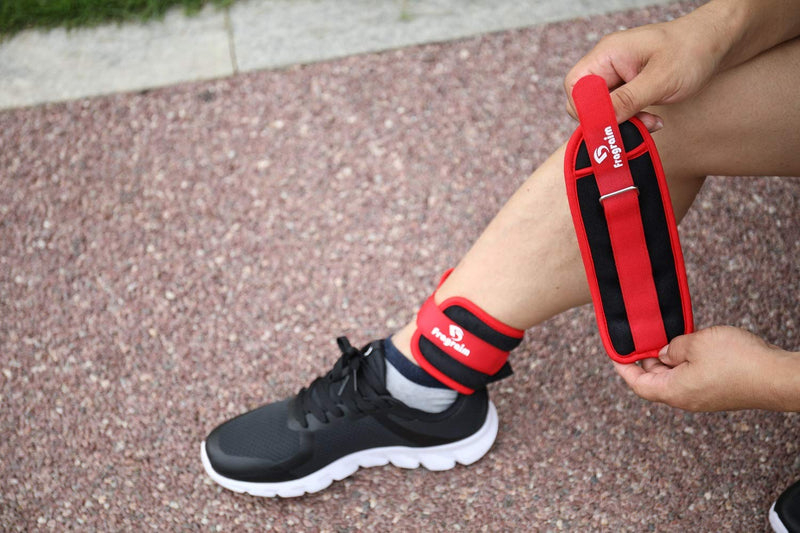[Australia - AusPower] - Fragraim Ankle Weights for Women, Men and Kids - Strength Training Wrist/Leg/Arm Weight Set with Adjustable Strap for Jogging, Gymnastics, Aerobics, Physical Therapy Red 1 lbs pair (0.5 lbs each) 