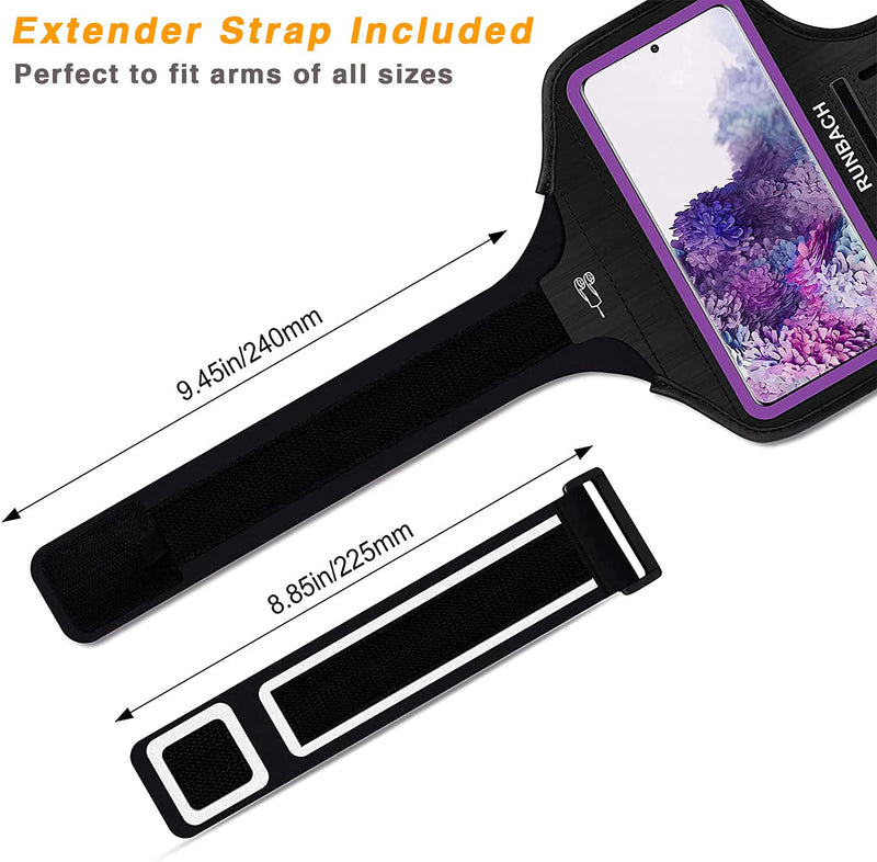 [Australia - AusPower] - Galaxy S8+/S9+/S10+/S20+ Armband,RUNBACH Sweatproof Running Exercise Gym Bag with Key Holder and Card Slot for Samsung Galaxy Phones(Purple) Purple 