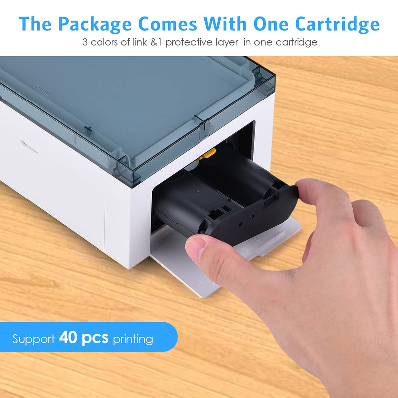 [Australia - AusPower] - Liene Photo Printer Paper & Cartridge, Cartridge Refill & Photo Paper- 40 Pack Liene Photo Paper 40sheets + 1 cartridge 