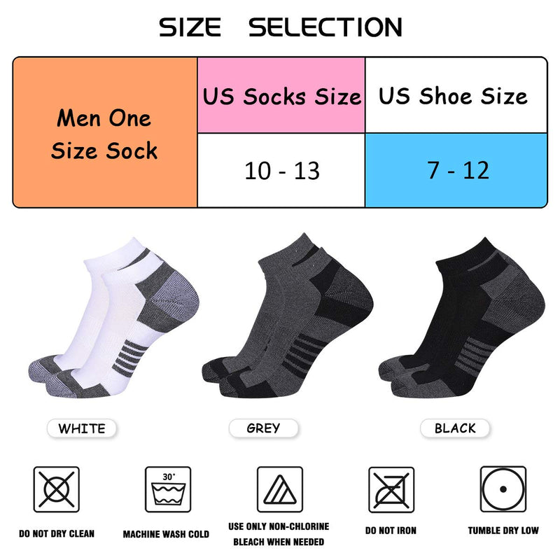 [Australia - AusPower] - COOVAN 10 Pairs Mens Ankle Socks Men 10 Pack Low Cut Comfort Cushion Casual Socks 10 Pack-black Large 