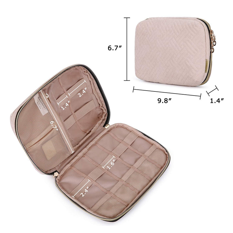 [Australia - AusPower] - BAGSMART Electronic Organizer Small Travel Cable Organizer Bag for Hard Drives, Cables, Charger, Phone, USB, SD Card, Soft Pink 