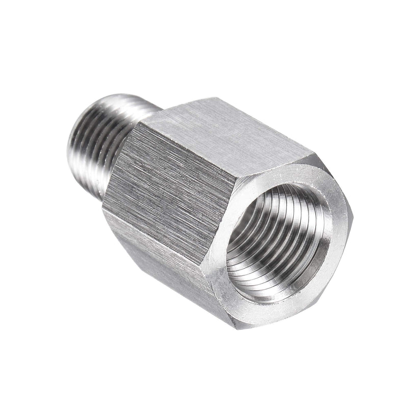 [Australia - AusPower] - uxcell Pipe Fitting Reducer Adapter 1/8" NPT Male x 1/8" NPT Female for Water Oil Air Pressure Gauge Engine Temp Sensor, Stainless Steel, Pack of 1 1/8" NPT x 1/8" NPT 